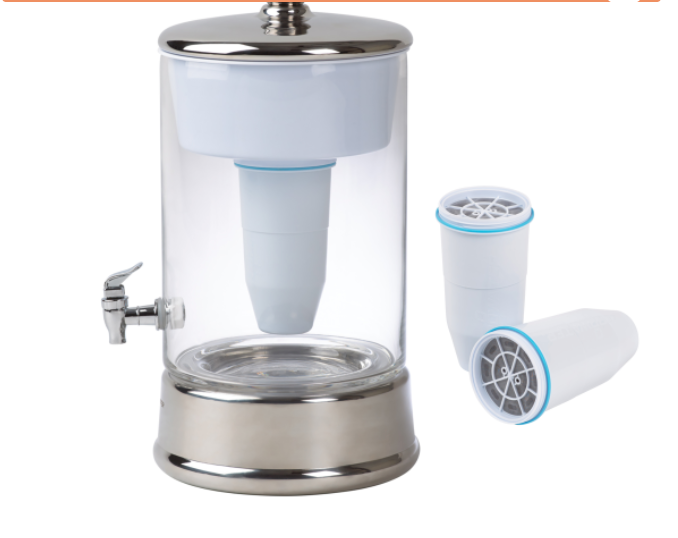 Startpaket - ZeroWater 9 liters glasbehållare med 3 filter