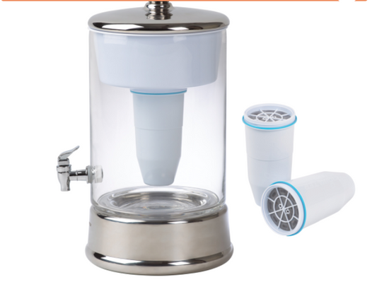 Startpaket - ZeroWater 9 liters glasbehållare med 3 filter